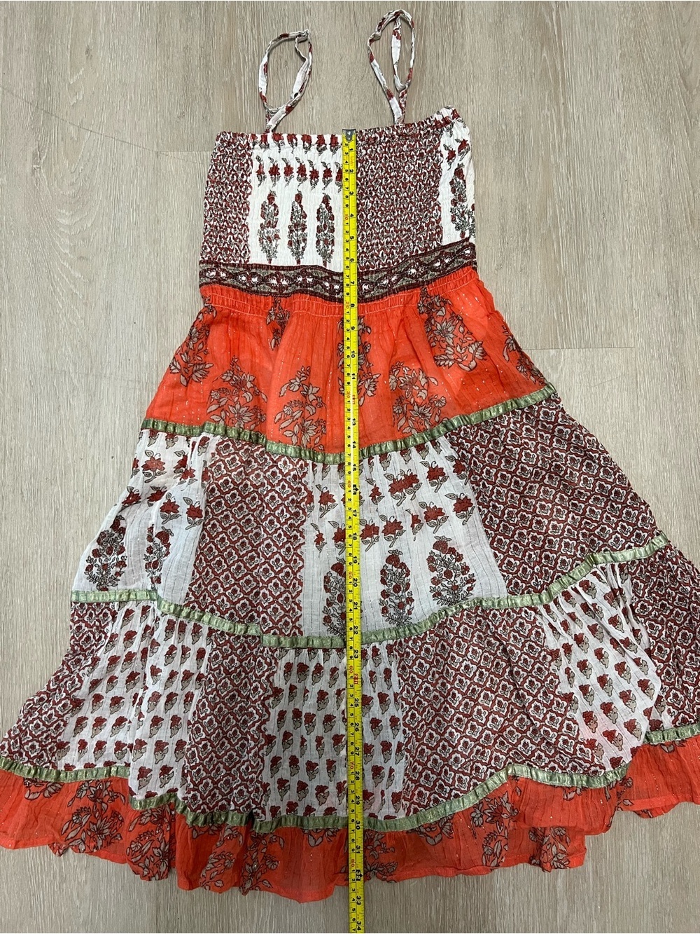 CYN by Cynthia Mehra Boho Tiered Women’s Summer Sundress with Spaghetti Straps - Picture 6 of 7